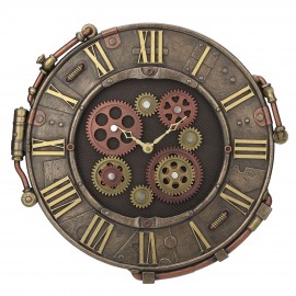 Steampunk Rivet Metal Plate Wall Clock
