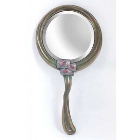 Hand mirror with roses
