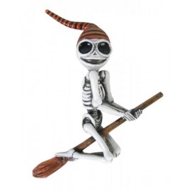 Skeleton on a broom