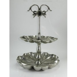 Double cake stand with handle