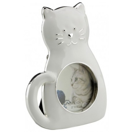 Picture frame with cat white